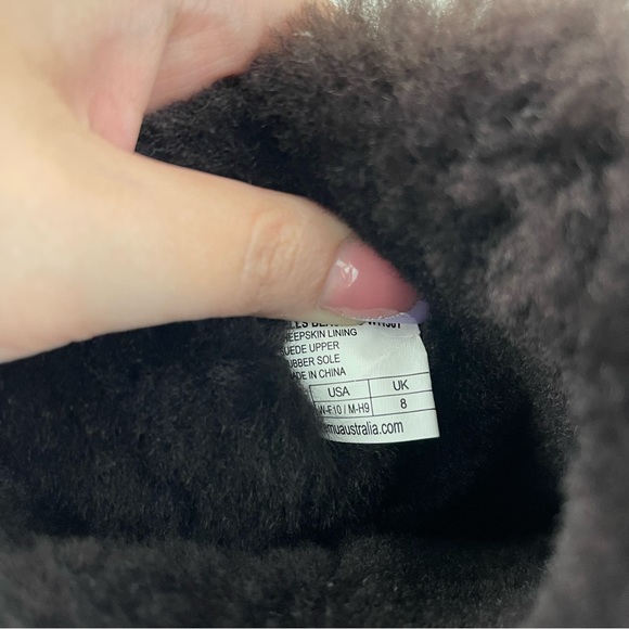 EMU AUSTRALIA Dark Brown Suede Sheepskin Leather Bells Beach Lo Shearling Boots - Picture 14 of 14